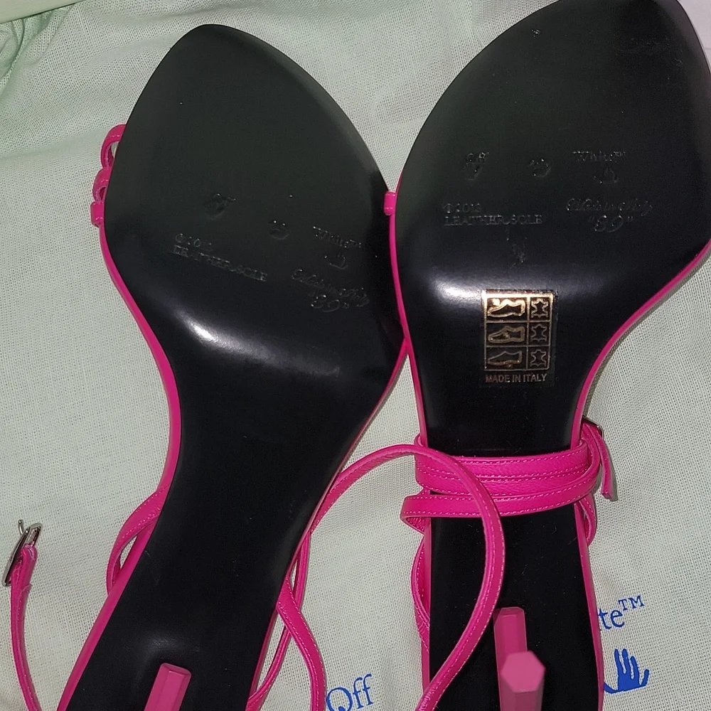 Brand New Off-White Fuchsia Sandals Size 39 - Picture 2 of 5